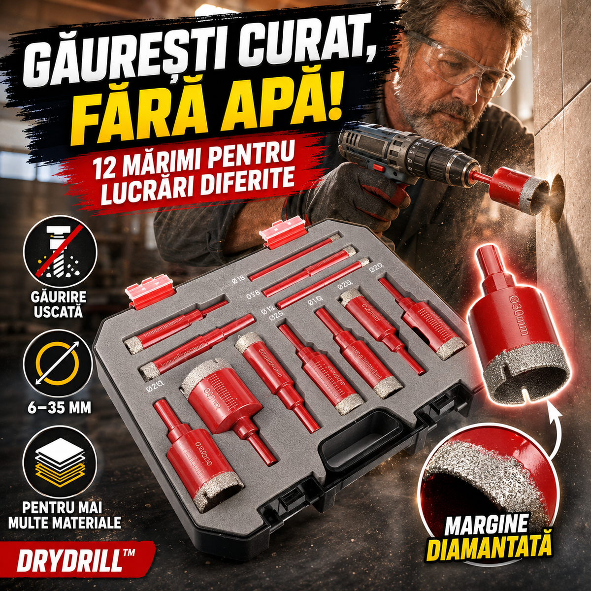 Set Carotele Diamantate DryDrill™
